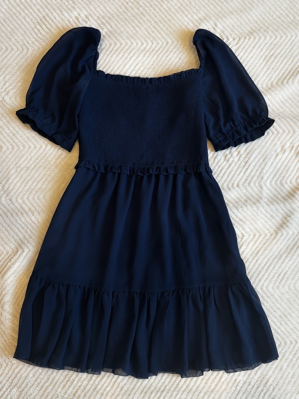 Aritzia Wilfred Laken Short Sleeve Mini Dress - Classic Navy - Size Medium